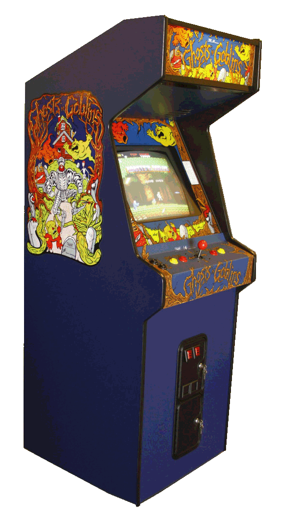 Picture of an arcade cabinet of Ghosts 'N Goblins.