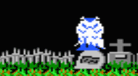 Ghosts 'N Goblins Magician appears if you hit a slanted tombstone enough times. The magician then casts a spell that transforms the Knight into a frog.