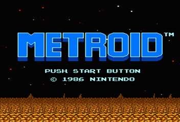 Title screen from Metroid (NES)... a game that had multiple endings like Castlevania II: Simon's Quest.