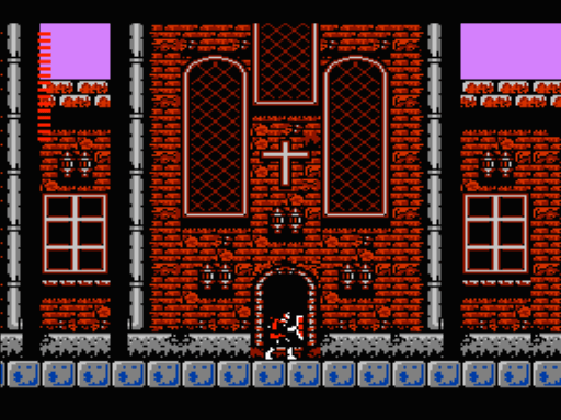 Picture of a cross adorning a Church in Castlevania II:  Simon's Quest.