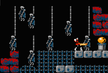 Hanged figures in a Mansion in Castlevania II: Simon's Quest.