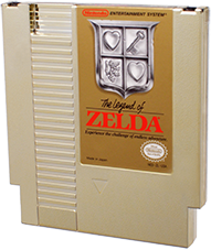 Golden cartridge of The Legend Of Zelda