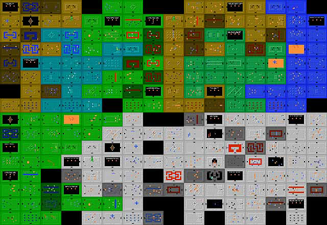 The 9 dungeon maps of The Legend Of Zelda fit together to form a rectangle.