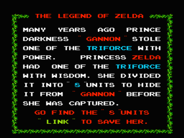 Once upon a time in a land called Hyrule... The Legend Of Zelda.