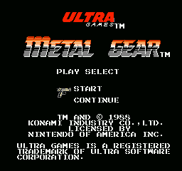 Metal Gear Title Screen
