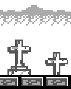 Some of the tombstones are cross-shaped in Castlevania: The Adventure.