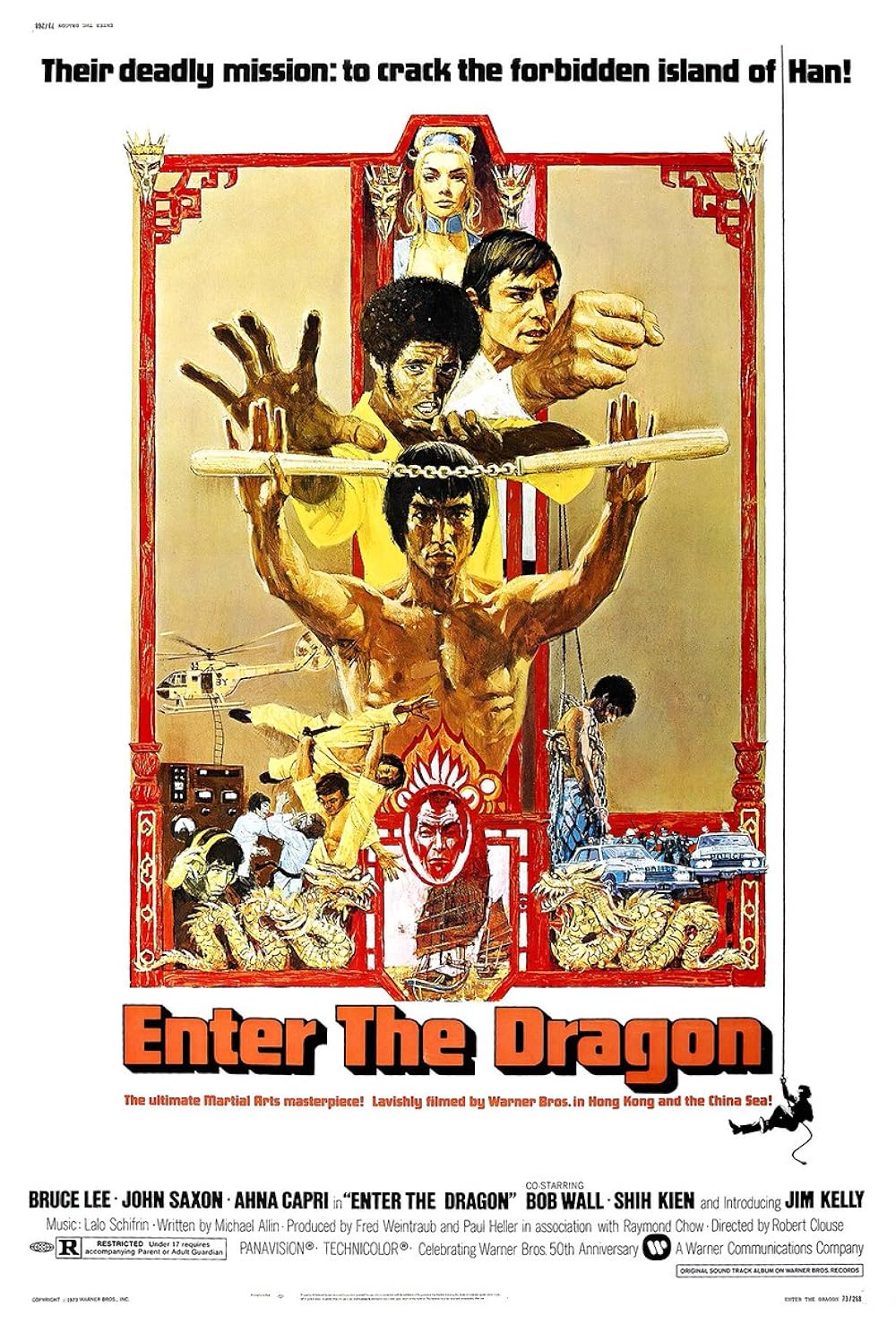 Movie poster for Enter The Dragon (1973) starring Bruce Lee... heavy influence for Double Dragon