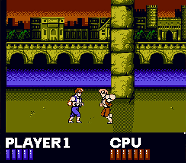 MODE B of Double Dragon lets 'double dragons' (or other characters instead) play at the same time in a simple, fighting mode.