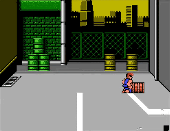When the final enemy is down and begins flashing, if Billy is standing over a weapon and tries to pick it up by repeatedly pressing the B button, a glitched weapon may be created.