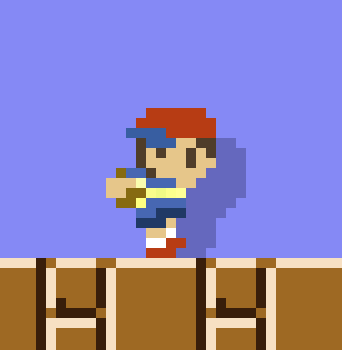 Ness Amiibo effect in Super Mario Maker.