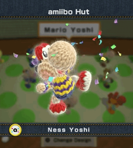 Ness Amiibo effect in Yoshi's Crafted World.