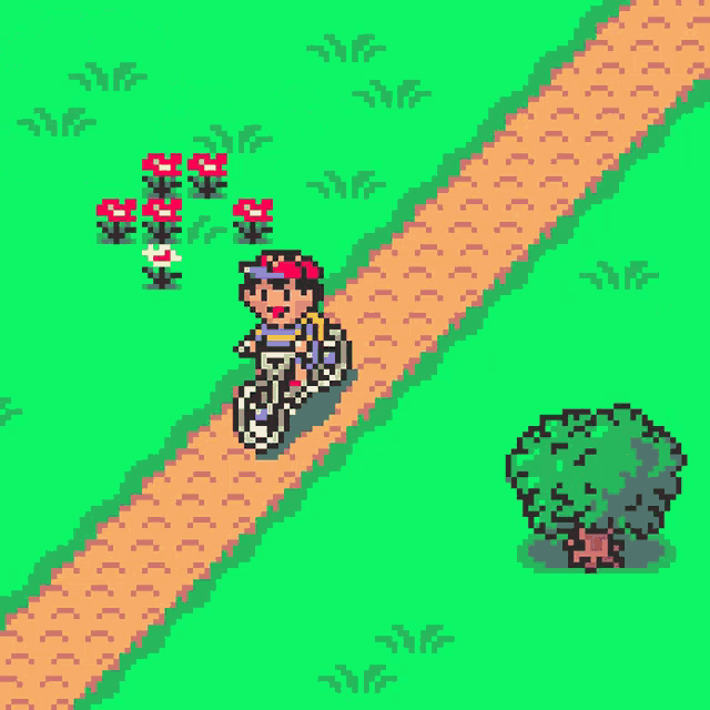 Ness rides his rental bicycle in Twoson. He can ring the bell on it, as well.