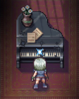 Sylvia at the piano