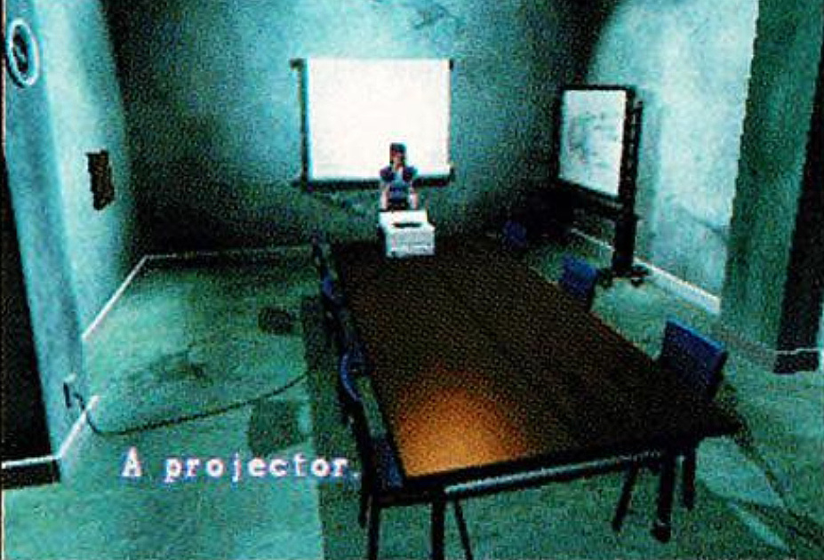 Jill using the Slides on a projector