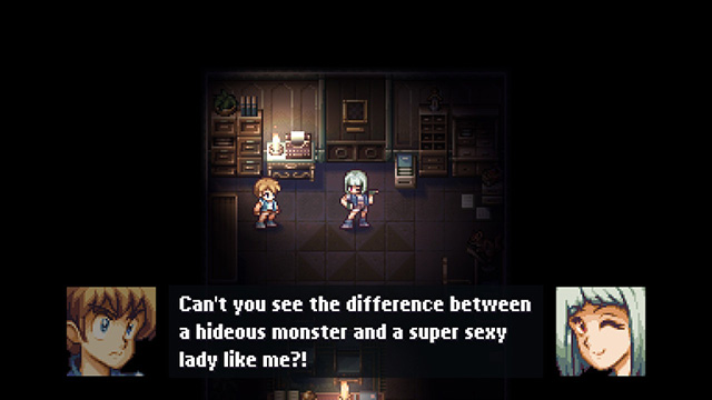 Silvia, a medium with a more-than-enough-to-pass-around sense of her own 'hotness', playfully brings levity to the heavy, oppressive tone of the horror and adds a nice counterpoint to offset the fear and dread of exploring this creepy, twisted dimension.