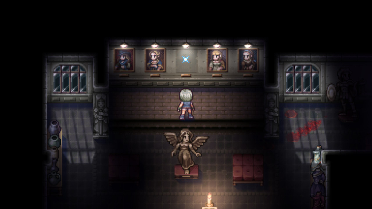 Notice the area for a missing painting in the middle of the wall here.