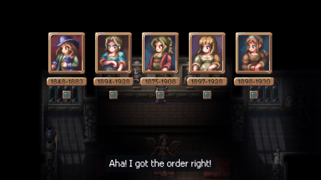 Once the correct order of ages from  youngest to oldest are set, a mechanism will click allowing Silvia to receive the Fuses.