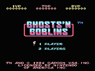 The code shall be entered during the Ghosts 'N Goblins title screen.