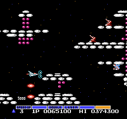 Screenshot of Stage 2 5000 points in Gradius.
