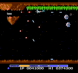Screenshot of first 5000 points in Stage 4 in Gradius.